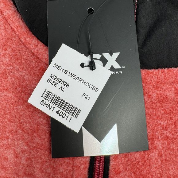 MSX by Michael Strahan 1/4 Zip Lightweight Fleece Red Black NWT Size XL - Picture 6 of 9